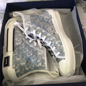 Blue Dior Oblique Kasuri jacquard B23 High-Top sneakers
